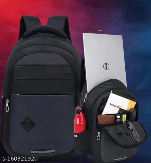 Nylon Backpack for Men & Women, Black