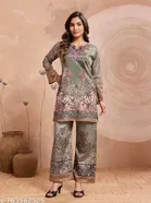 Art SilkPrinted Kurta With Paint Set for Women, Multicolour 