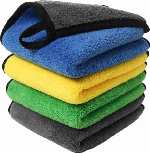 Microfiber Cleaning Cloth for Car (Multicolor, 30x40 cm) (Pack of 4)