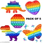Silicone Pop It (Multicolor, Pack of 5)