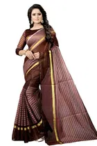 कनूड़ा प्रिंट्स फैंसी विमेंस वोवन साड़ी 