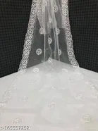 Ethnic Motif Sequinned Embroidered Net Dupatta for Women 