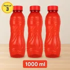 Parikshit Plastic Water Bottles, 1000 ml, Set of 6, Black