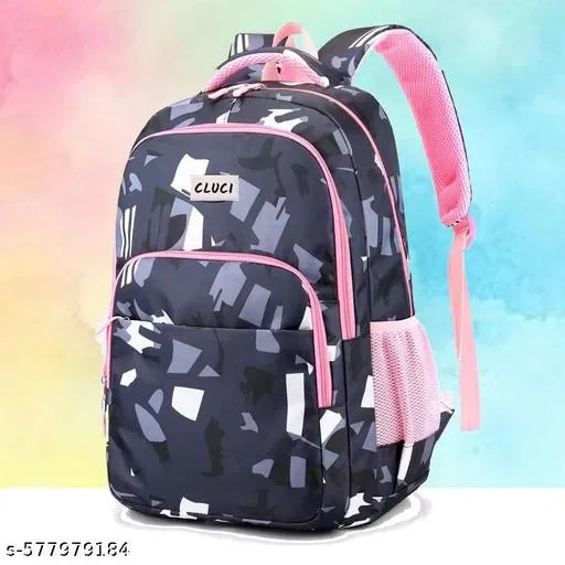 Polyester Backpack Bag, Black