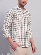 Cotton Blend Checked Shirts for Men, Multicolor 