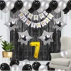 7th Happy Birthday Balloon Decoration Kit, Black, Set of 1