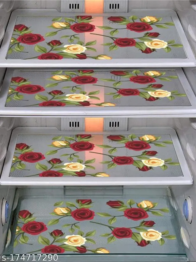Waterproof Fridge Mats (Multicolor, Pack of 4)