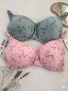 Padded Non-Wired Full Coverage Bra for Women, Pack of 2 