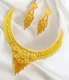 Alloy Choker Necklace with Earrings for Women 