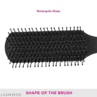 KAYI Wide Tooth End Rounded Design Flat Black Massage Comb Hair Styling Brush Tool