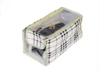 Portable Canvas Checkered Shoe Storage Bag 