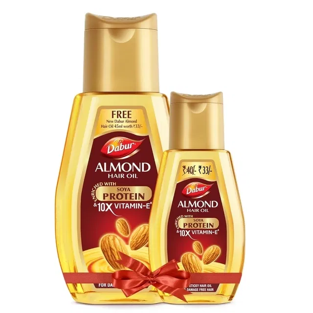 डाबर आलमंड ऑइल 485 ml + फ्री डाबर आलमंड हेयर ऑइल 95 ml