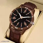 PU Strap Brown Dial Analog Watch for Men, Brown