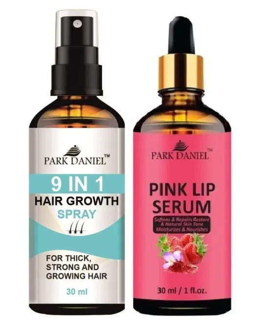 Park Daniel 9 in 1 Hair Growth Spray with Pink Lip Serum (30 ml, Set of 2)