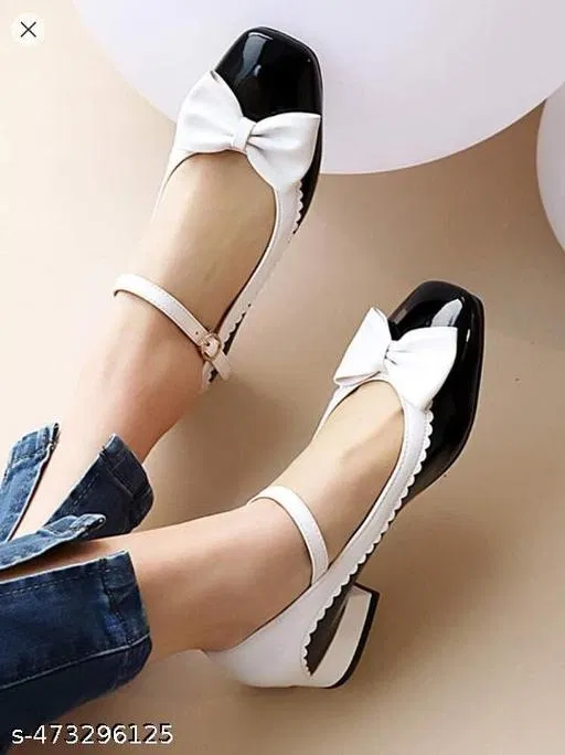 Solid Square Toe Heel Sandals for Women (Black, IND-3)
