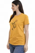 Cotton Blend Printed T-shirt for Men, Mustard 
