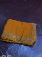 Georgette Saree for Women, Yellow 