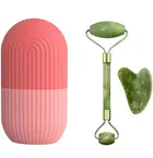 Face Stone Jade Massage Roller with Gua Sha Stone & Ice Roller Set 
