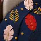 सिंपल होम फ्लोरल डबल बेडशीट नीला 82x88inch