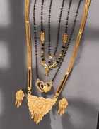 Combo of 4 Pcs Mangalsutras with Earrings Set for Women 