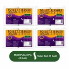 Terrahome Toilet Tissue Paper Rolls, 3 Ply, 1600 Pulls [8 X 200 Pulls] [Pack Of 4]