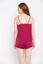 Satin Solid Babydoll for Women 