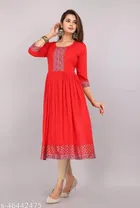 Naira Cut Rayon Solid Kurti for Women 