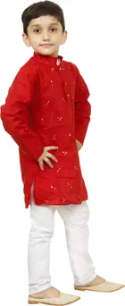 Cotton Embroidery Kurta & Pajama Set for Boys 