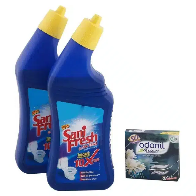 सनीफ्रेश टॉइलेट क्लीनर 2X500 ml(विद फ्री ओडोनिल एयर फ्रेशनर 48 g)