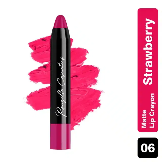Ronzille Long Stay Matte Crayon Lipstick (Strawberry)