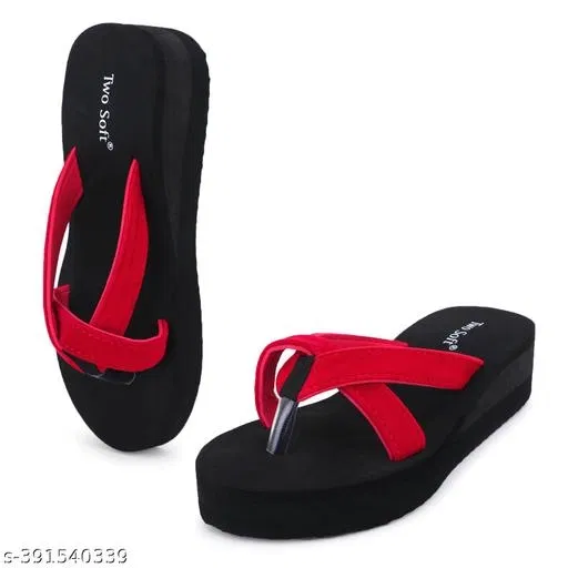 Flip-flops for Women (Red, 4)