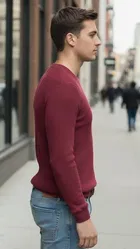 Polyester Solid T-Shirt for Men, Maroon 