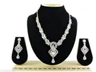 Rose Gold Plated Rainbow Diamond Necklace Set for Women 