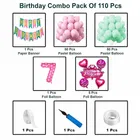 Princess Theme 7th Happy Birthday Decoration Items For Girls , Multicolor, Pack of 110