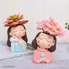 Terracotta Decorative Cute Girls Pot for Home Decor 