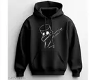 Cotton Blend Printed Hoodies for Men (Black, S)