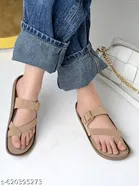 Shoetopia Beige Solid Sandals 