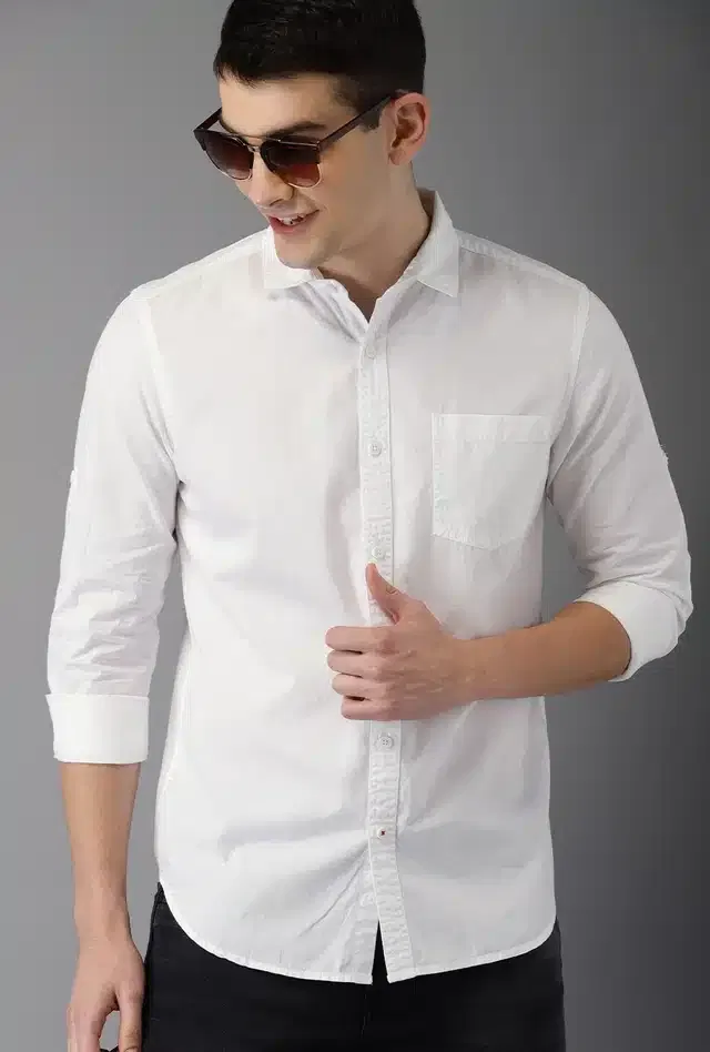 Casual Shirt for Men (White, XXL)