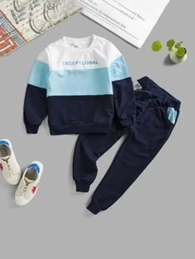 Full Sleeves Tracksuit for Boys (Blue, 5-6 Years)