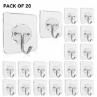Plastic Wall Hooks, Transparent 
