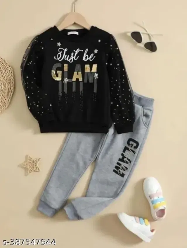 Cotton Printed Clothing Set for Boys (Black & Grey, 13-14 Years)