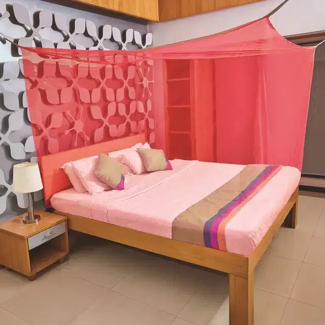 Single Bed Mosquito Net (Red, 6x6 feet)
