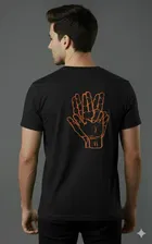 Cottont Blend  Printed T-shirt For Men, Black 