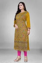 Pashmina Silk Self-Design Kurti for Women 