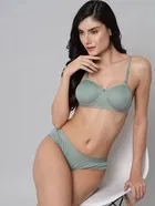 Cotton Blend Non Wired Padded Lingerie Set for Women 