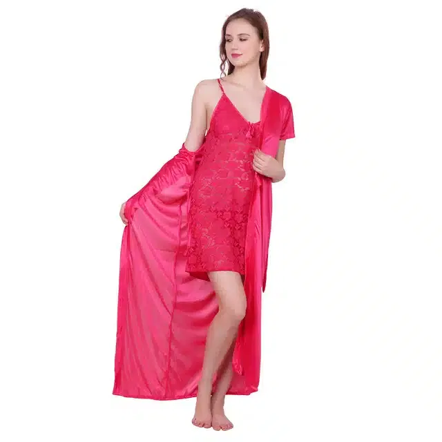 Nightdress for Women (Pink, Set of 1)