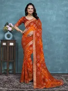 Georgette Bandhini Saree for Women 