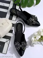 Shoetopia Women's Flats - Black Embellished 