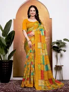 Georgette Printed Saree for Women 