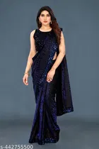 Lycra Sequence Saree for Women 